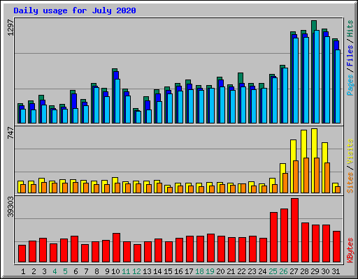 Daily usage for July 2020