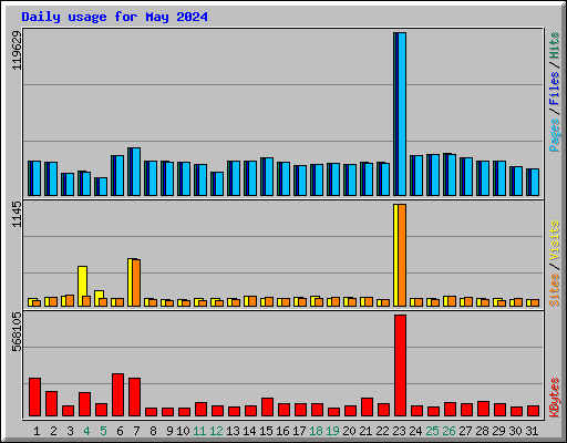 Daily usage for May 2024