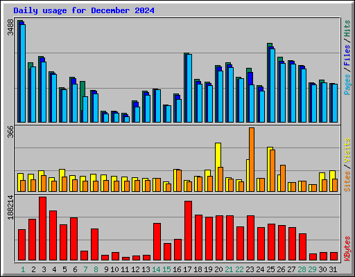 Daily usage for December 2024