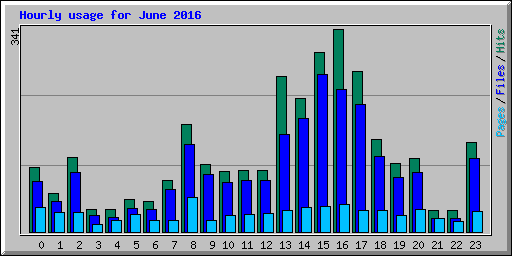 Hourly usage for June 2016