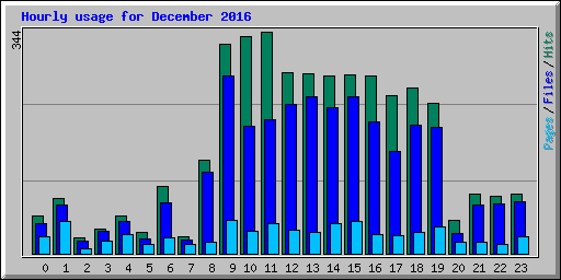 Hourly usage for December 2016