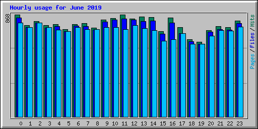 Hourly usage for June 2019