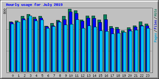 Hourly usage for July 2019