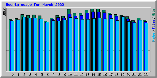 Hourly usage for March 2022