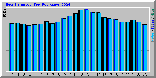 Hourly usage for February 2024